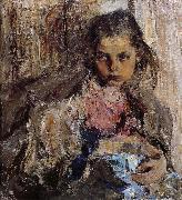 Nikolay Fechin Portrait of girl painting